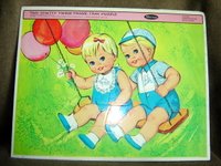 C. 1963 Vintage Whitman Frame Tray Puzzle of Mattels Tiny Chatty Twins Model 4464