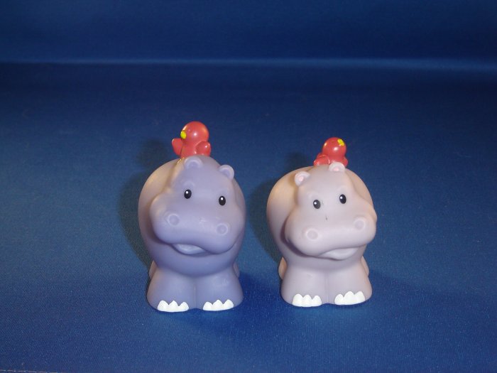 Fisher Price Little People Pair of Male Female Hippos For Noahs Ark Set Newer FP LP