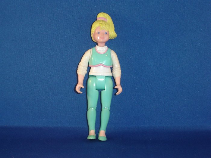 1994 Fisher Price Loving Family Teen Daughter Girl Blond W/ Ponytail & Aqua Green Outfit