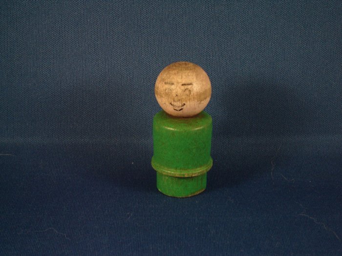 Vintage Fisher Price Little People All Wood Green Dad FP LP
