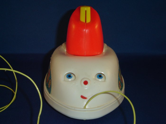 Vintage 1967 Fisher Price White Music Box Iron Model 125 FP Musical Pull Toy