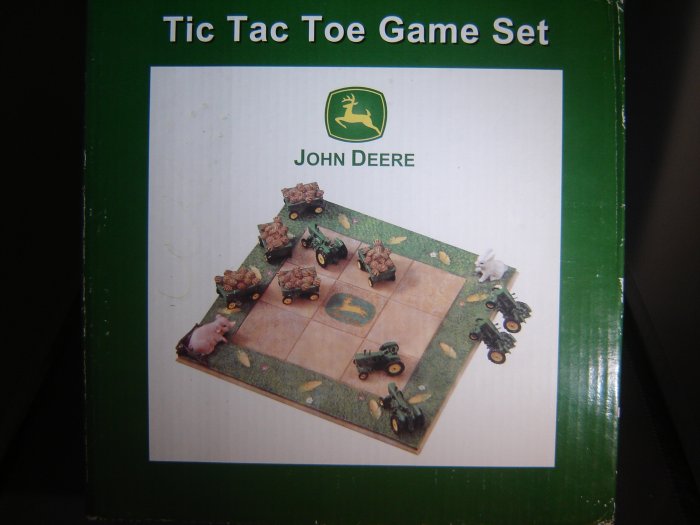 John Deere Tic Tac Toe Game Set With Tractors and Wagons for Indoor or Outdoor Use