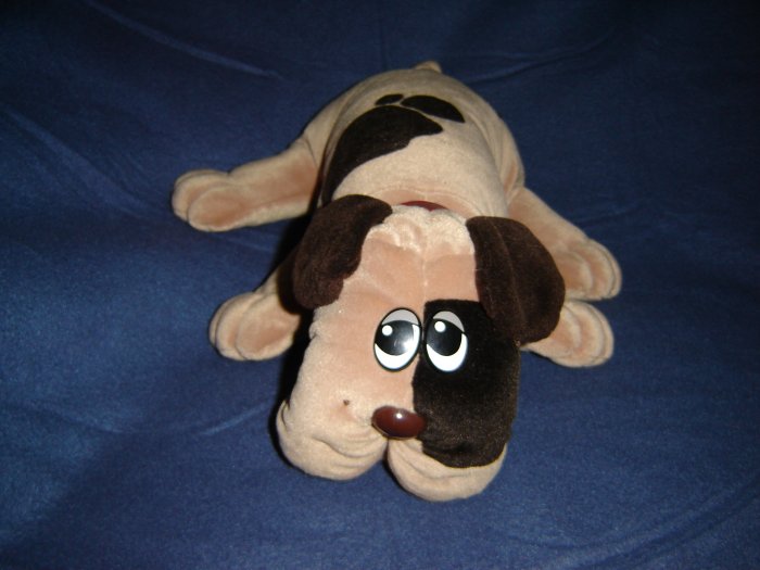 Vintage 1985 Tonka Pound Puppy 18 Inches Tan With Dark Brown Spots And Original Red Collar Marked PP