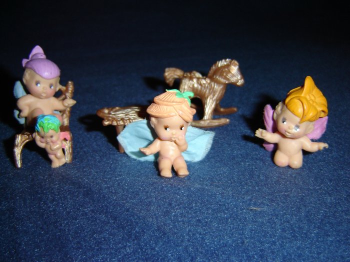 Vintage 1993 Kenner Fairy Winkles Miniature Wee Fairies Playset Furniture Rocking Horse and Fairies