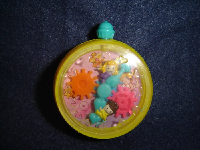 Vintage 1994 Polly Pocket Yellow Stop Watch Clock From Bluebird Toys