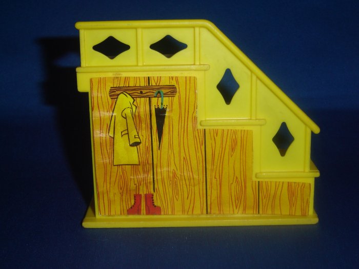 Vintage Fisher Price Little People Yellow Staircase Stairs with Closet 1969 Play Family House 952