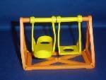 Vintage 1986 Fisher Price Orange Yellow Swing Set From 2525 Little People Playground