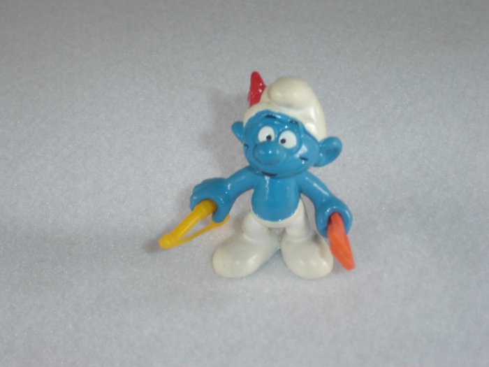 Vintage 1979 Archer Smurf With Bow And Arrow 20102 Bully Peyo Figure PVC West Germany