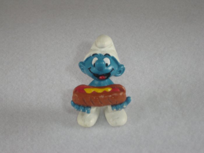 Vintage 1983 Hot Dog Smurf 20169 By Schleich W Berrie Co PVC