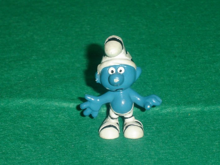 Vintage Smurfs 1965 Prisoner Smurf Wearing Black and White Stripes 20010 Schleich PVC