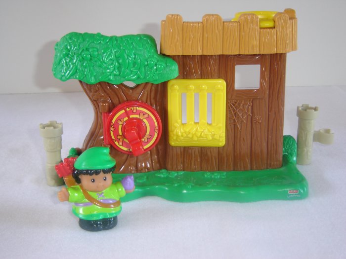 2003 Fisher Price Little People Watchful Woodsman Robinhoods Hideout Lil Kingdom Castle Newer FP LP