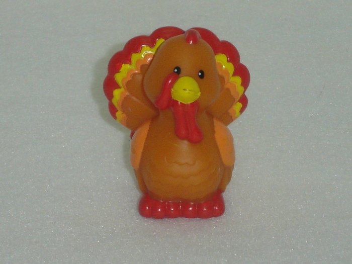 2003 Fisher Price Little People Brown Red Yellow and Orange Turkey for Farm Barn Series Newer FP LP