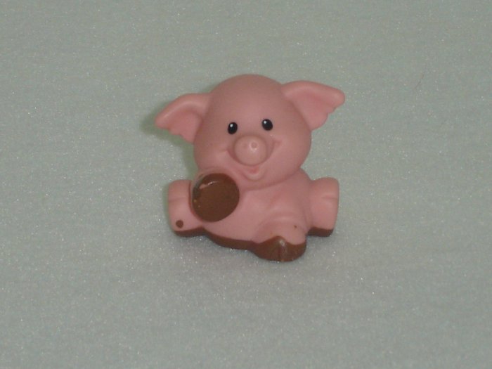 Fisher Price Little People Pink Pig Playing In Mud for Farm Barn Series Newer FP LP