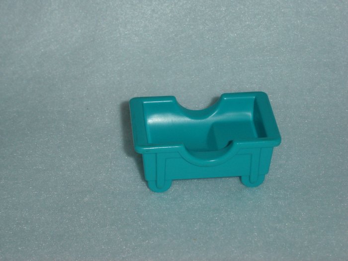Vintage Fisher Price Little People Childrens Hospital 931 Aqua Blue Crib Babys Bed Cradle