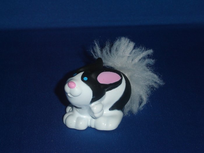 2007 Fisher Price Little People Touch And Feel Black and White Bunny Rabbit Fluffy Tail Newer FP LP