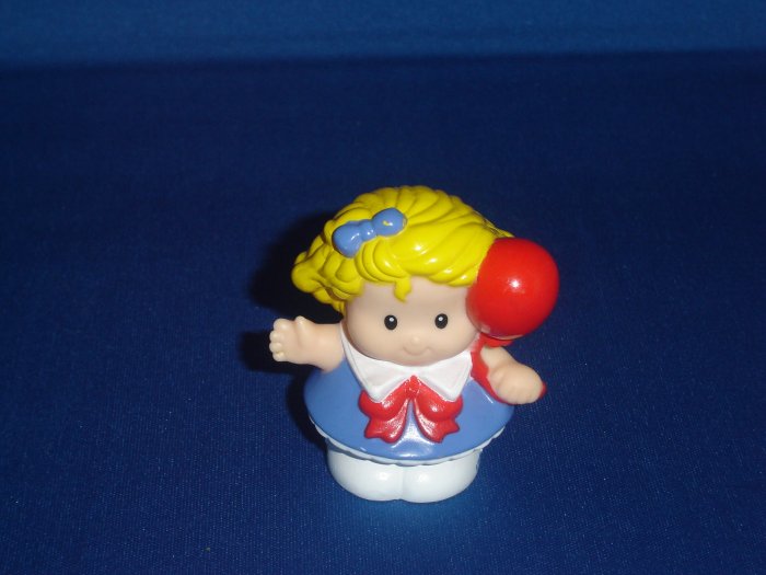 2003 Fisher Price Little People Sarah Lynn Girl With Red Balloon Newer FP LP