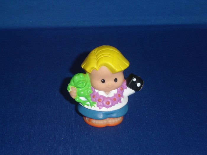 2001 Fisher Price Little People Tourist Vacation Eddie W Camera Lil Movers Airplane Newer FP LP