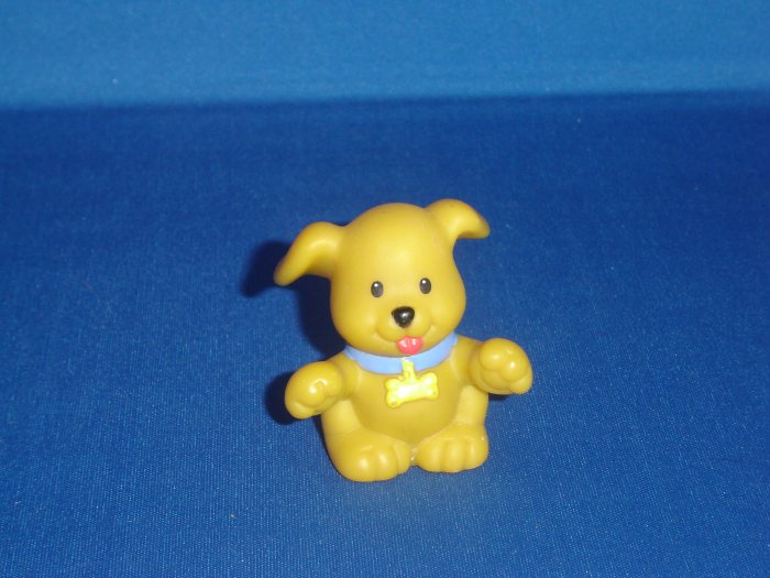 Fisher Price Little People Yellow Brown Puppy Dog For House Barn or Farm Sets Newer FP LP