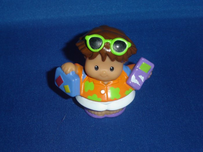 2005 Fisher Price Little People Tourist Vacation Roberto W Suitcase Lil Movers Airplane Newer FP LP
