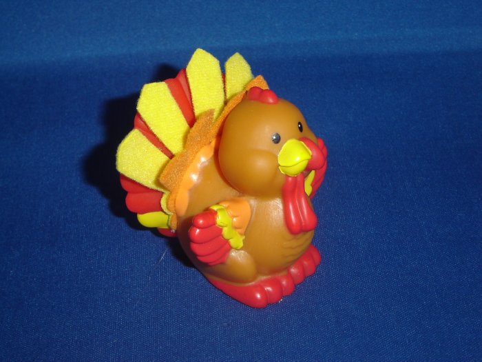 2005 Fisher Price Little People Touch and Feel Brown Turkey w Feathers for Barn Farm Newer FP LP