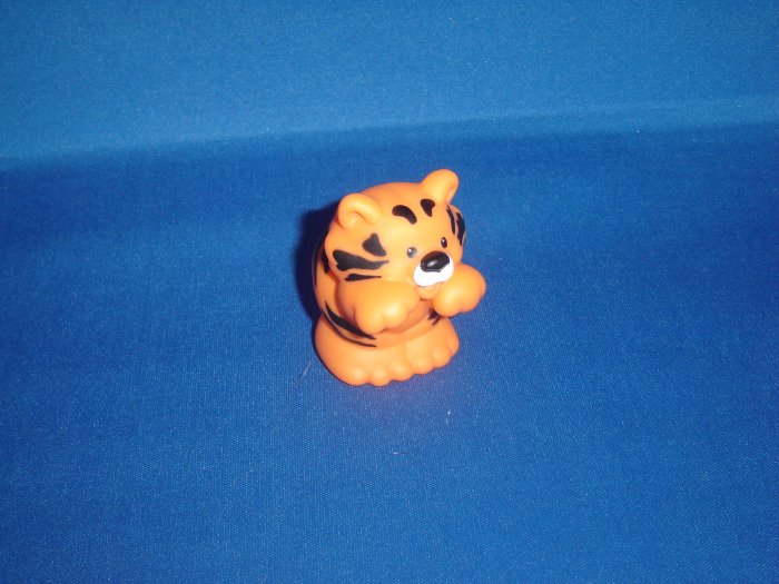 2001 Fisher Price Little People Musical Zoo Train Orange and Black Striped Tiger Cub Newer FP LP