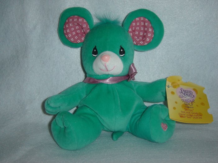 New 1998 Precious Moments Tender Tails Rosie Mouse Green Plush Stuffed Animal Toy Special Edition