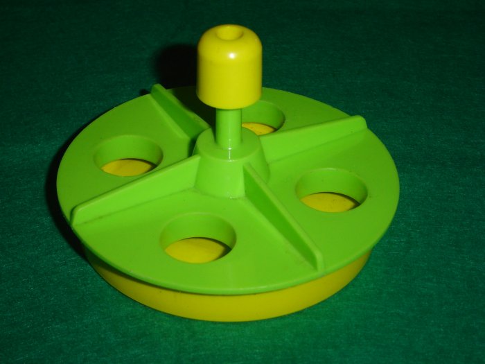 Vintage 1971 Fisher Price Little People Green Yellow Merry Go Round From 923 House