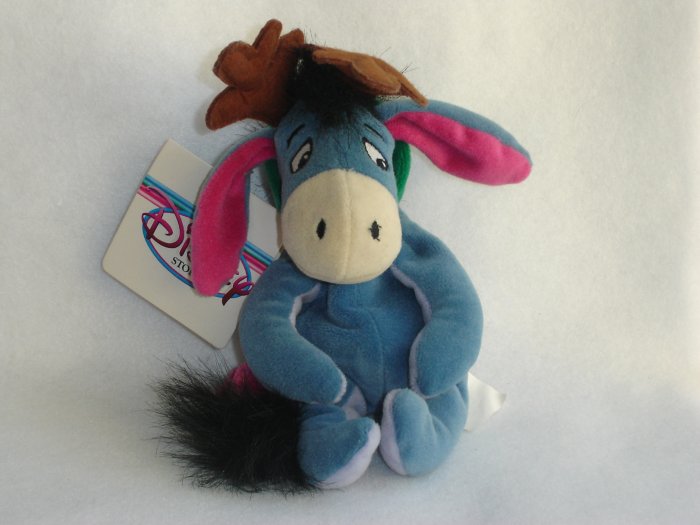 Disney Store Exclusive Plush EEYORE Reindeer from Winnie the Pooh 9 Inch Christmas Beanie Doll Toy