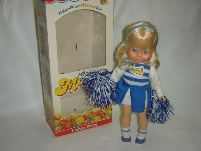 Vintage New W Box 1984 Fisher Price My Friend MANDY Doll CHEERLEADER Model 216 MINT 16 Inches
