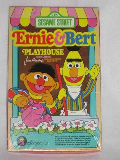 Vintage 1986 Jim Hensons Muppets Sesame Street Ernie and Bert Playhouse Colorforms Stickers