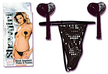 Showgirl - Black Sequined Panty And Pasties