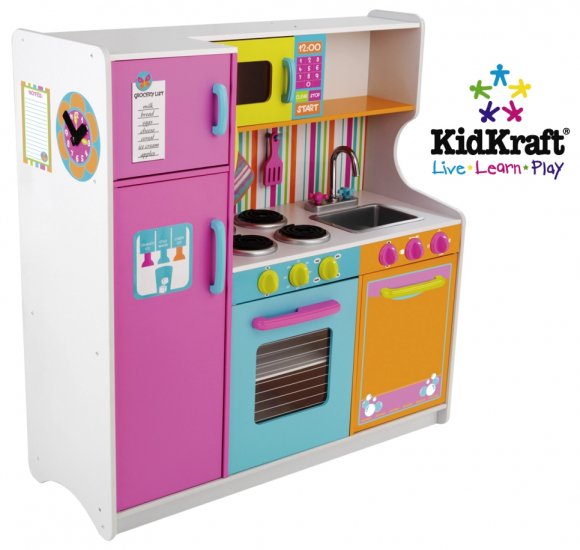 KidKraft Deluxe Big and Bright Childrens Kitchen Toy Pretend Play Set New