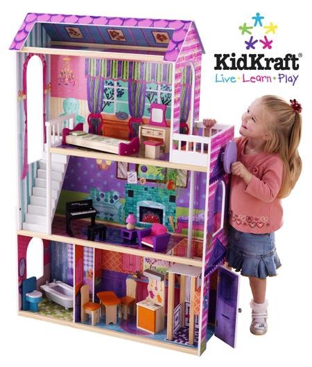 KidKraft Interactive Wooden Dollhouse w/Working Lights & 14 pc. Furniture