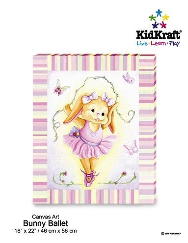 KidKraft Bunny Ballet Canvas Art Painting
