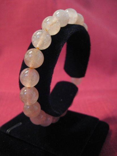 Pink Round Natural Gemstone 10mm Beads Bracelet #2431