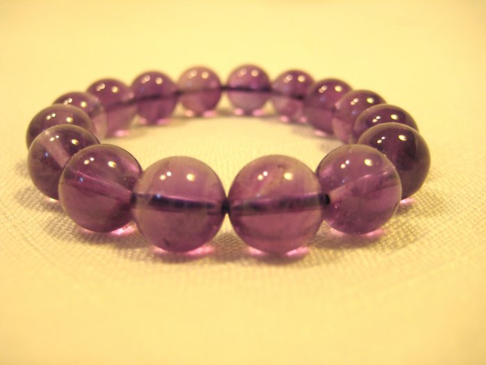 Purple Round Natural Gemstone Beads Bracelets #2448