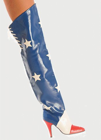American flag thigh high boots