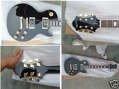 Myaxe Les Paul Custom Black Guitar Hand Built + Case and Ship