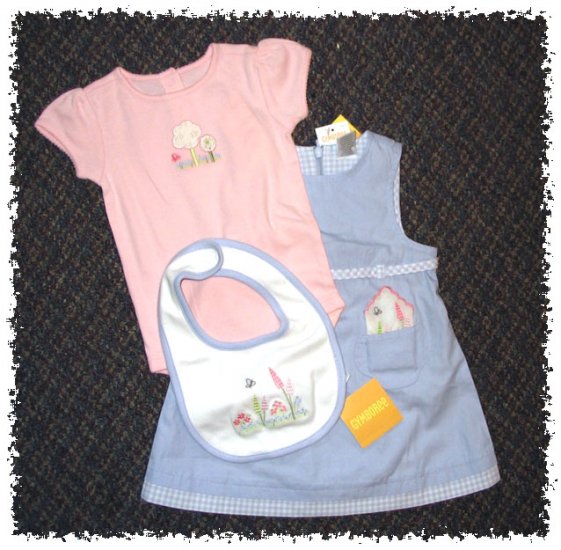 GYMBOREE Patchwork Garden 4 pieces JUMPER DRESS Set - Size 6-12 months