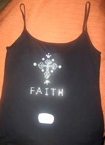 Faith Cross Spaghetti Strap Tank Size Small/Med