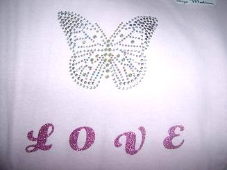 Love Butterfly Pink Tee Size Medium