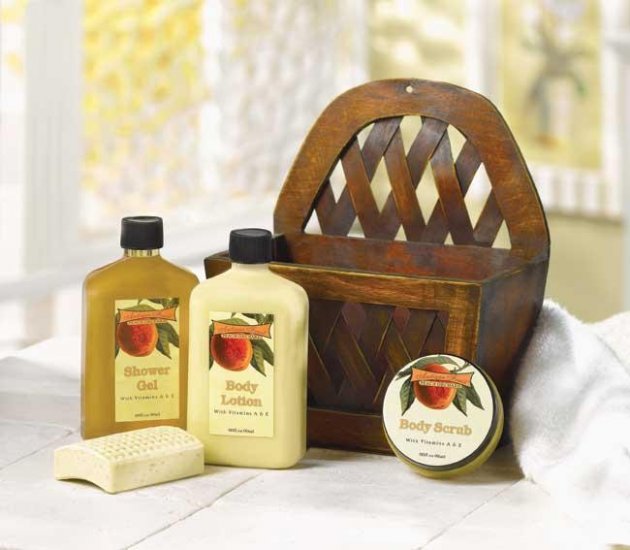 Peach Orchard Bath Basket