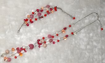 Set of a Necklace and Bracelets