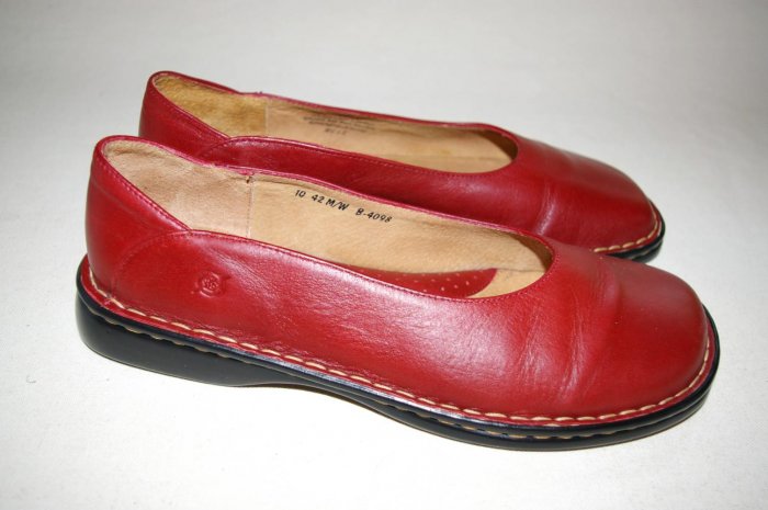 BORN ballet FLATS womens slip-ons shoes RED size 10