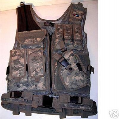 Deluxe Tactical Digital Woodland Camo Vest