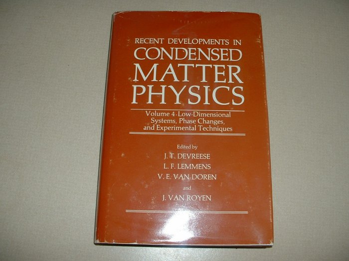 Recent Developments in Condensed Matter Physics, Vol 4 (0306406462)