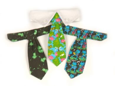 Frog - Dog Tie Gift Set and Dog Collar Medium