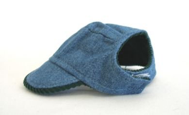 Denim & Green Corduroy Dog Visor medium