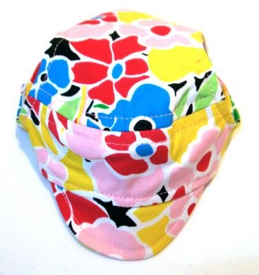 Flower Print Visor Cap X small dog hat
