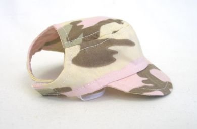 Pink Camo Visor Cap Large dog hat